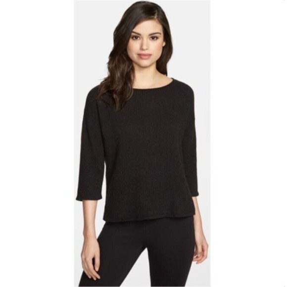 Eileen Fisher Charcoal Crew Neck Sweater - Picture 1 of 9
